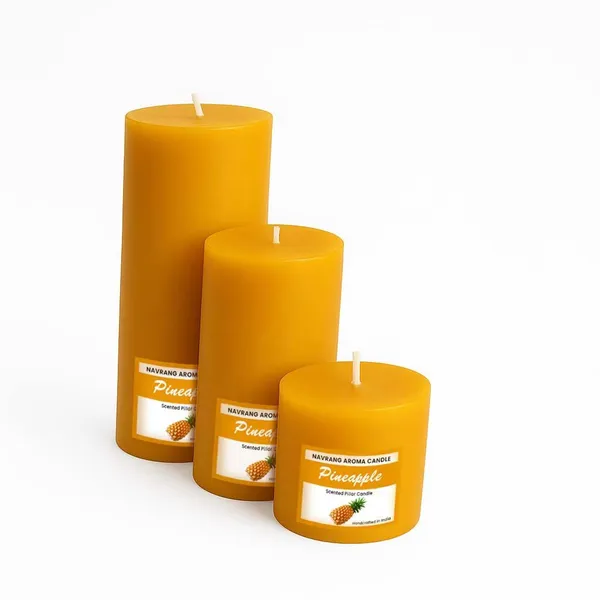 Yellow_Set_Of_3_Scented_Pillar_Candles_Bakhoor_Fragrance_|_Black_Round_Soy_Wax_Candles_|_Sizes:_2X2,_2X4,_2X6_In