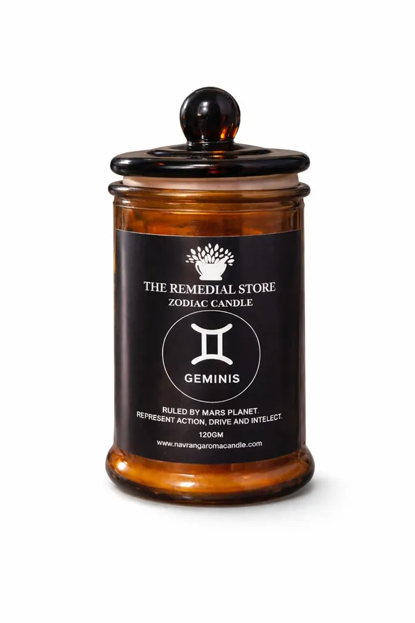 The_Remedial_Store_Gemini_Zodiac_Candle_120g_|_Premium_Scented_Aroma_Candle_in_Glass_Jar_|_Long_Lasting_Home_Fragrance_for_Meditation_Ritual_Relaxation_|_Astrology_Gift_for_Gemini_Lovers