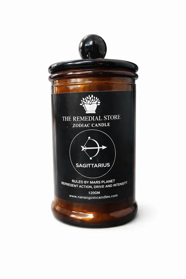 The_Remedial_Store_Sagittarius_Zodiac_Scented_Candle_120g_|_Premium_Glass_Jar_Aroma_Candle_|_Long_Lasting_Fragrance_|_Home_D�cor_&_Gift
