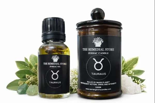 THE_REMEDIAL_STORE_Taurus_Zodiac_Candle_120g_with_Essential_Oil_12ml_Combo_|_Premium_Aromatherapy_Candle_&_Essential_Oil_Set