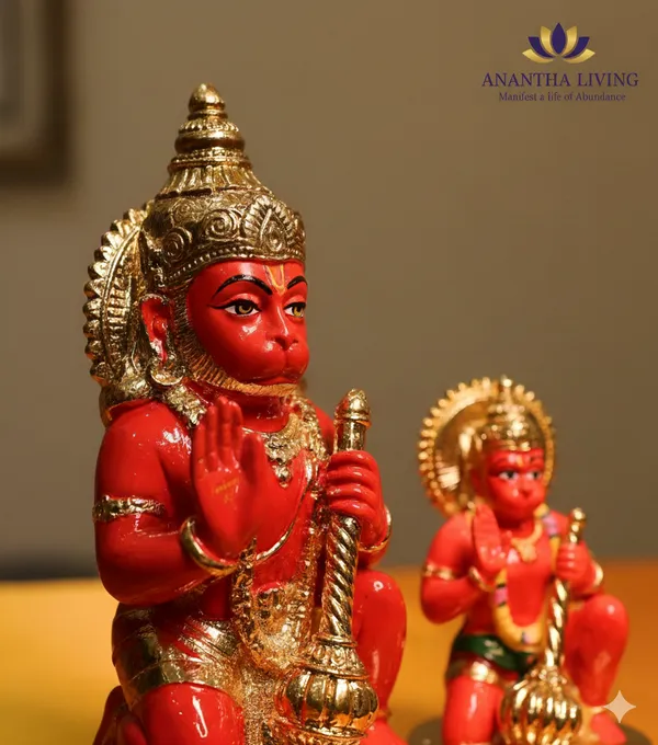 Hanuman_Statue_-_Red_with_Gold_Finish_(Spiritual_Idol)