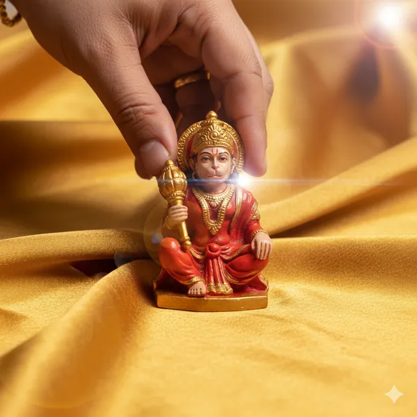 Hanuman_Statue_Small_-_Red_with_Gold_Finish