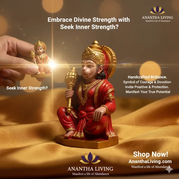 Hanuman_Statue_Small_-_Red_with_Gold_Finish