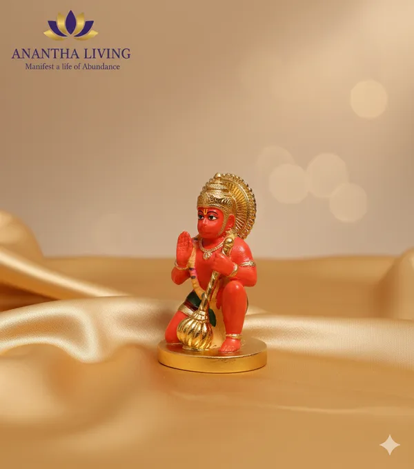 Hanuman_Statue_Small_-_Red_with_Gold_Finish