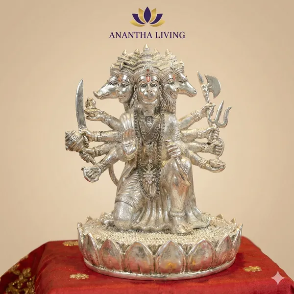Premium_Silver_Finish_Panchmukhi_Hanuman_Idol_-_10_inches_with_Lotus_Pedestal