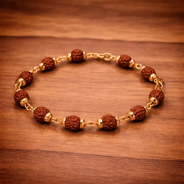 Rudraksha_Protection_Elegant_Bracelet_with_Gold_Plated_Chain