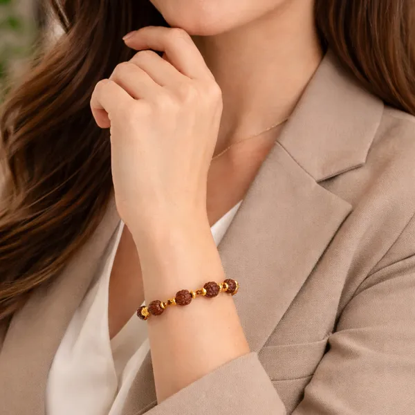 Rudraksha_Protection_Elegant_Bracelet_with_Gold_Plated_Chain