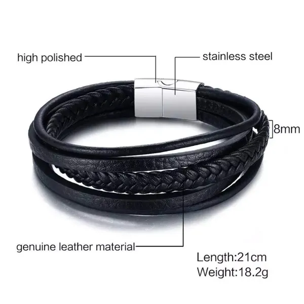 Black_Leather_Stainless_Steel_Biker_Multistrand_Braided_Bracelets_With_Magnetic_Clasp_For_Men_And_Boys