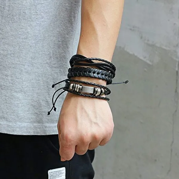 Black_Mixed_Multi-Layer_Genuine_Leather_Handmade_Adjustable_Braided_Leather_Cuff_Bracelet_Men_&_Women_6_Pcs