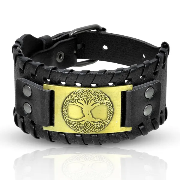 Black_Pu_Leather_Funky_Biker_Multistrand_Adjustable_Bracelet_Wrist_Band_For_Men_&_Boys