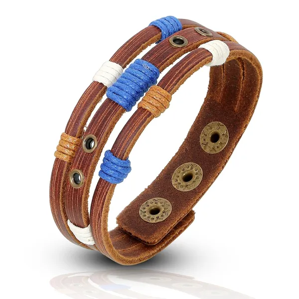 Brown_Tan_Pu_Leather_3_Layer_Wrist_Band_Biker_Funky_Bracelet_For_Men_&_Boys