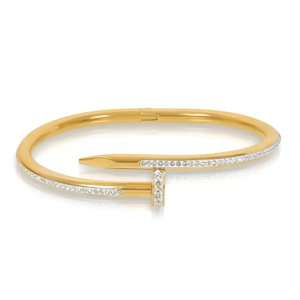 Gold_Stainless_Steel_Nail_Screw_Cuff_Zircon_Studded_Anti_Tarnish_Bangle_Bracelet_For_Women_&_Girls