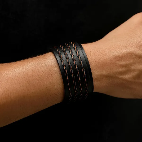 Black_Pu_Leather_Rotating_Design_Funky_Biker_Broad_Adjustable_Wrist_Band_Bracelet_For_Men_&_Boys