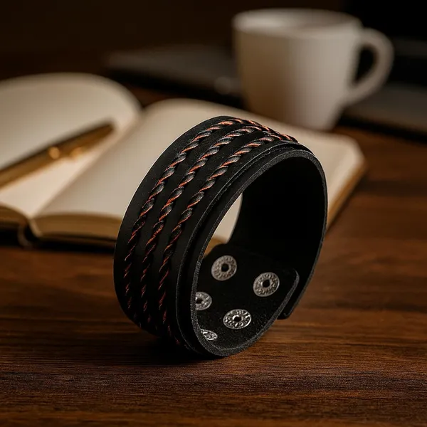 Black_Pu_Leather_Rotating_Design_Funky_Biker_Broad_Adjustable_Wrist_Band_Bracelet_For_Men_&_Boys