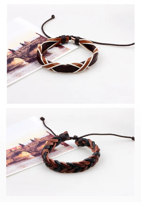 Brown_Leather_Base_Metal_Bracelets_For_Unisex_Adult_&_Unisex_Child
