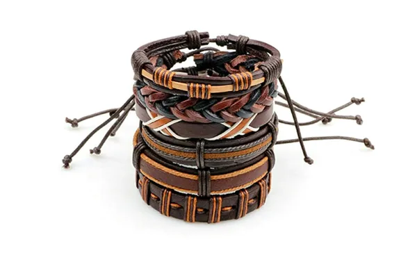 Brown_Leather_Base_Metal_Bracelets_For_Unisex_Adult_&_Unisex_Child