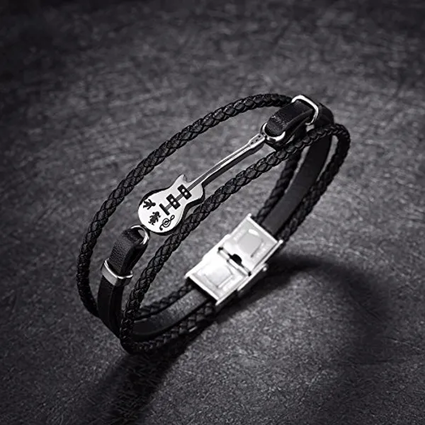 Black_Pu_Leather_Bracelet_For_Mens_&_Boys