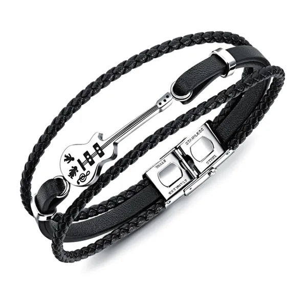 Black_Pu_Leather_Bracelet_For_Mens_&_Boys