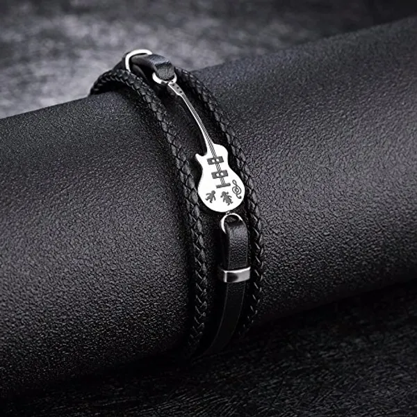 Black_Pu_Leather_Bracelet_For_Mens_&_Boys