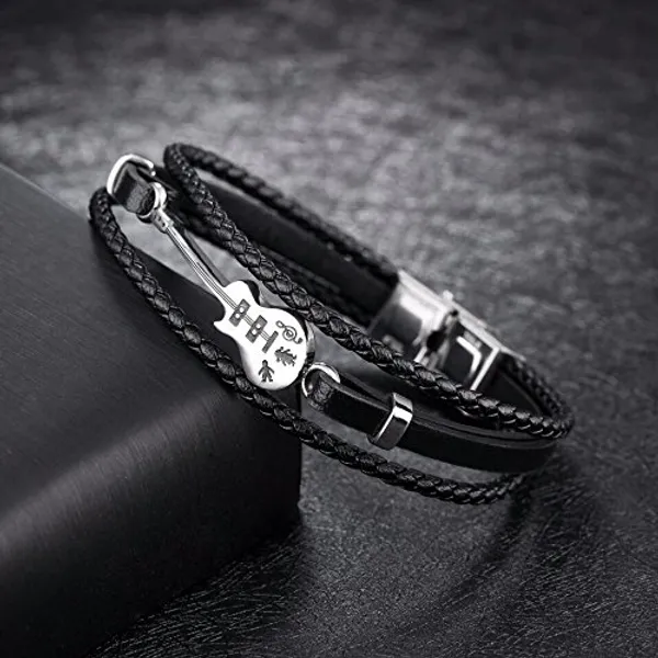 Black_Pu_Leather_Bracelet_For_Mens_&_Boys