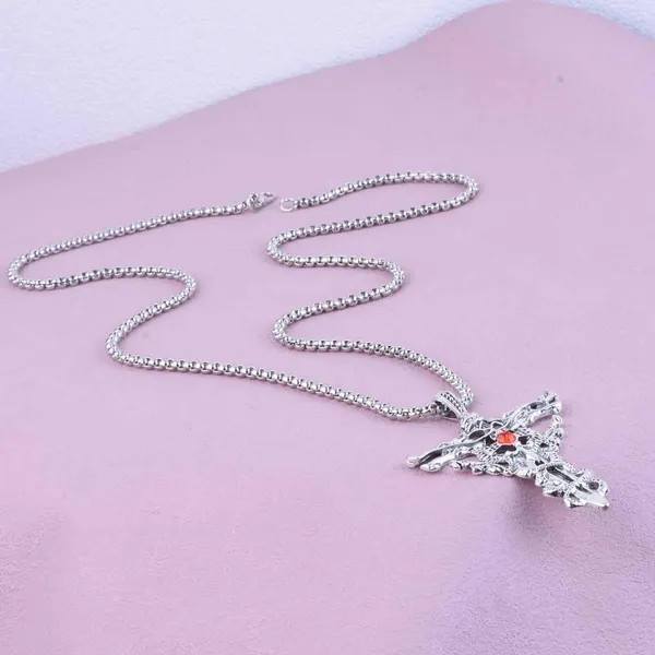 Silver_Sterling_Silver_Double_Dragon_Sword_Cross_Mythical_Warrior_Pendant_Necklace_For_Men