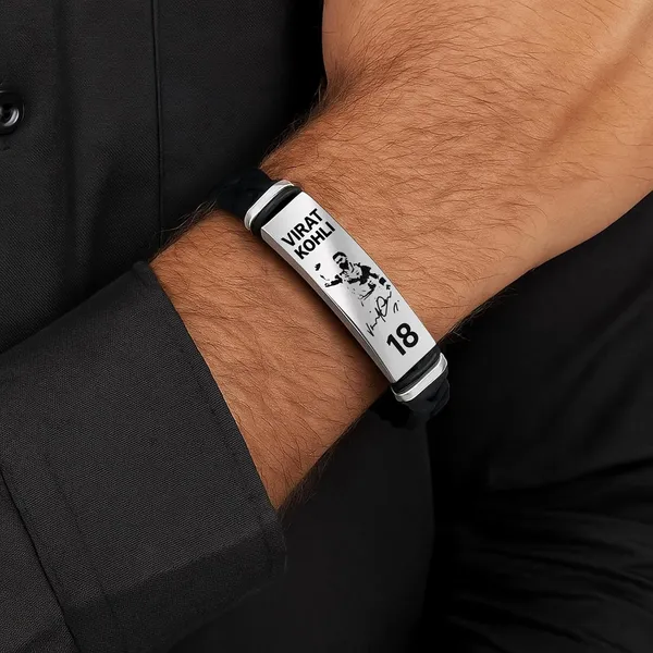 Black_Cricket_Legend_Virat_Kohli_Bracelet_Century_Pose_Engraved_Design