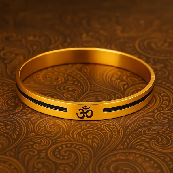 Gold_Stainless_Steel_Plated_Spiritual_Om_Bracelet_For_Men_&_Boys
