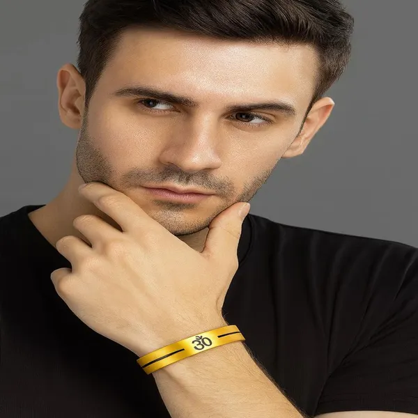 Gold_Stainless_Steel_Plated_Spiritual_Om_Bracelet_For_Men_&_Boys