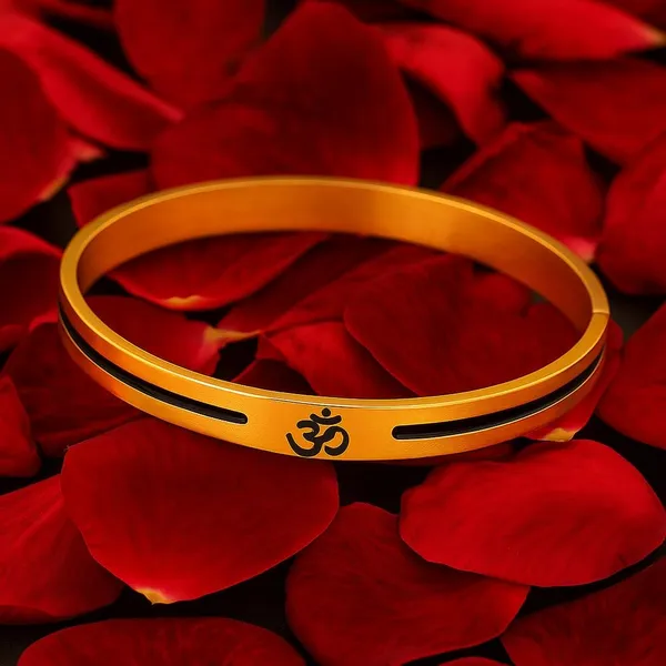 Gold_Stainless_Steel_Plated_Spiritual_Om_Bracelet_For_Men_&_Boys
