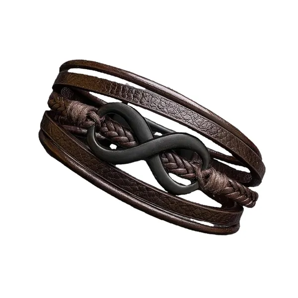 Brown_Leather_Stainless_Steel_Biker_Multistrand_Braided_Bracelets_With_Magnetic_Clasp_For_Men_And_Boys