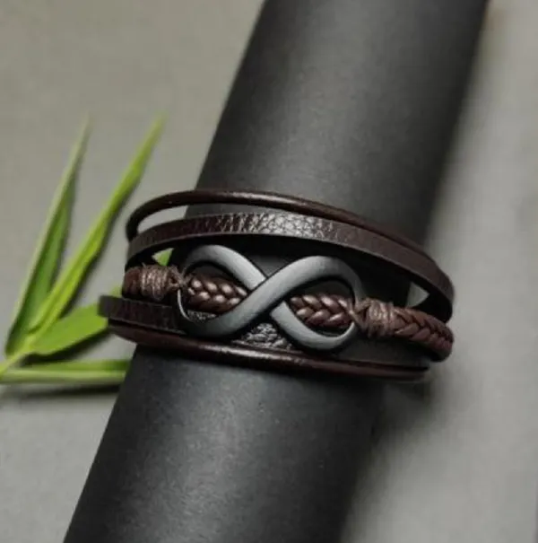Brown_Leather_Stainless_Steel_Biker_Multistrand_Braided_Bracelets_With_Magnetic_Clasp_For_Men_And_Boys
