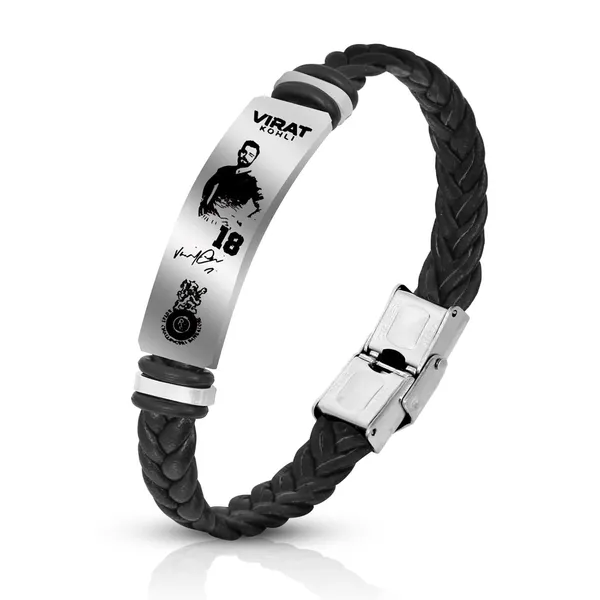 Black_Cricket_Legend_Virat_Kohli_18_Number_Pose_Engraved_Design_Cricket_Star_Bracelet_For_Men_&_Boys