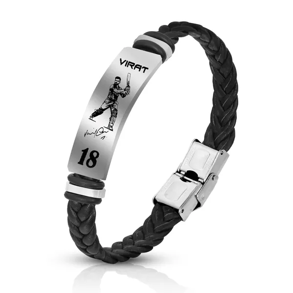 Black_Cricket_Legend_Virat_Kohli_Century_Pose_Signature_Shot_Celebration_Engraved_Design_Cricket_Star_Bracelet