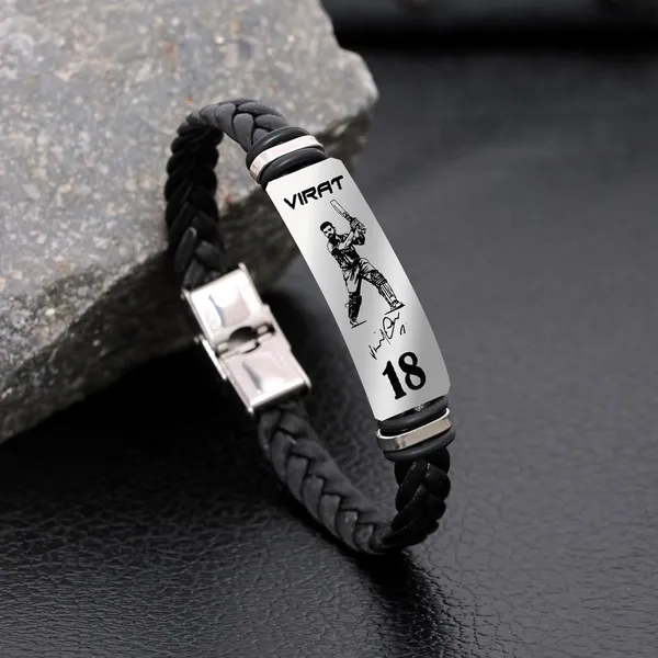 Black_Cricket_Legend_Virat_Kohli_Century_Pose_Signature_Shot_Celebration_Engraved_Design_Cricket_Star_Bracelet
