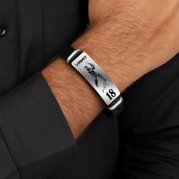 Black_Cricket_Legend_Virat_Kohli_Century_Pose_Signature_Shot_Celebration_Engraved_Design_Cricket_Star_Bracelet