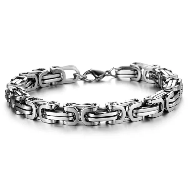 Silver_Stainless_Steel_Masculine_Style_Braided_Link_Chain_Silver_Bracelet_Cool_Biker_Bracelet_For_Men_And_Boys