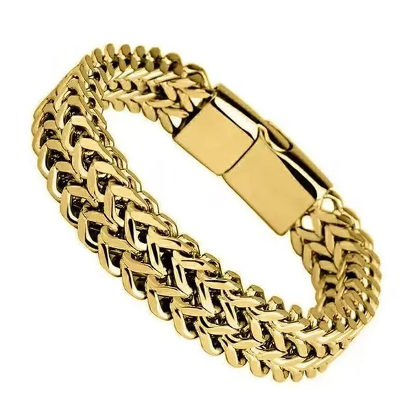Gold_Stylish_Stainless_Steel_Plated_Link_Chain_Bracelet_With_Magnetic_Clasp_For_Men_And_Boys