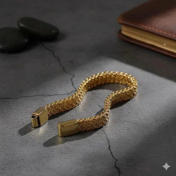 Gold_Stylish_Stainless_Steel_Plated_Link_Chain_Bracelet_With_Magnetic_Clasp_For_Men_And_Boys