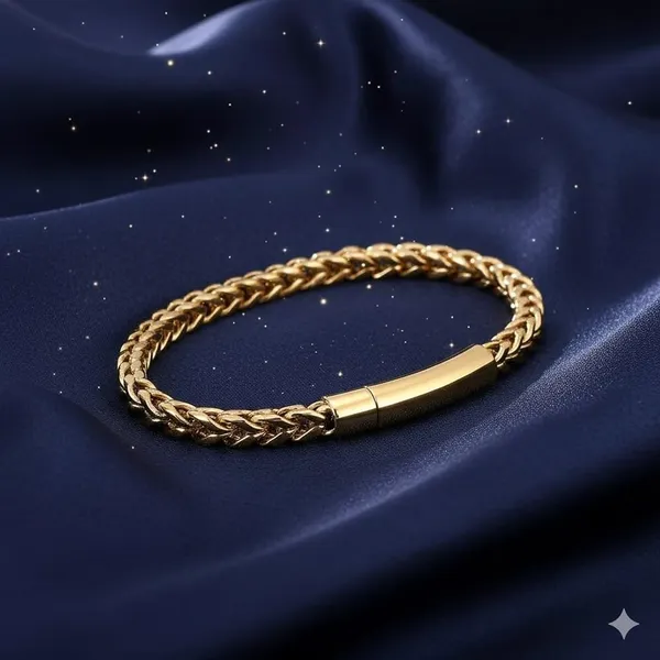 Gold_Stainless_Steel_Plated_Chain_Bracelet_With_Magnetic_Clasp_For_Men_And_Boys