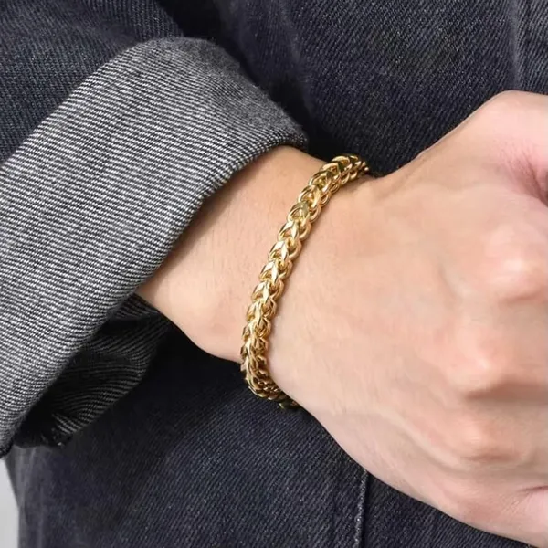 Gold_Stainless_Steel_Plated_Chain_Bracelet_With_Magnetic_Clasp_For_Men_And_Boys