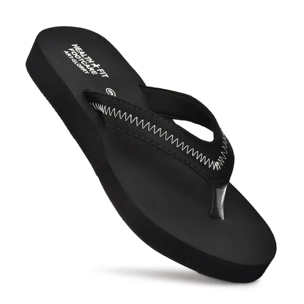 Black_Pu_Soft_Foam_Slip_On_Slipper_For_Women