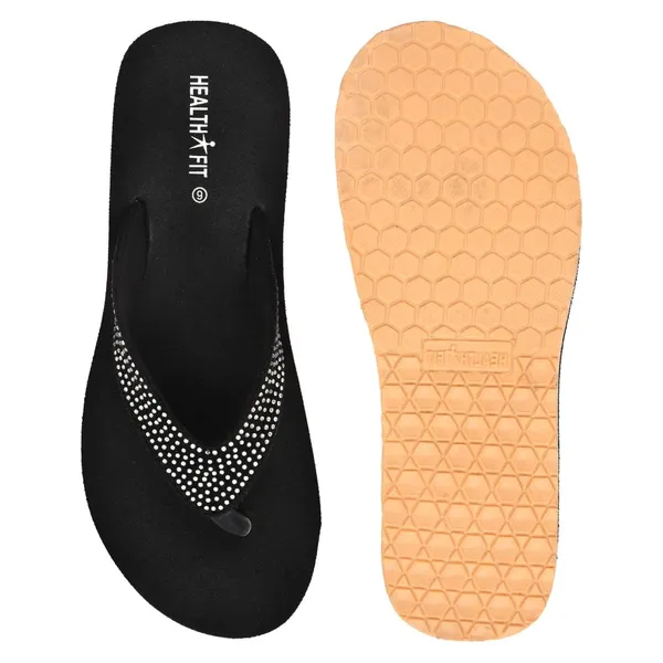 Black_Pu_Soft_Foam_Slip_On_Slipper_For_Women