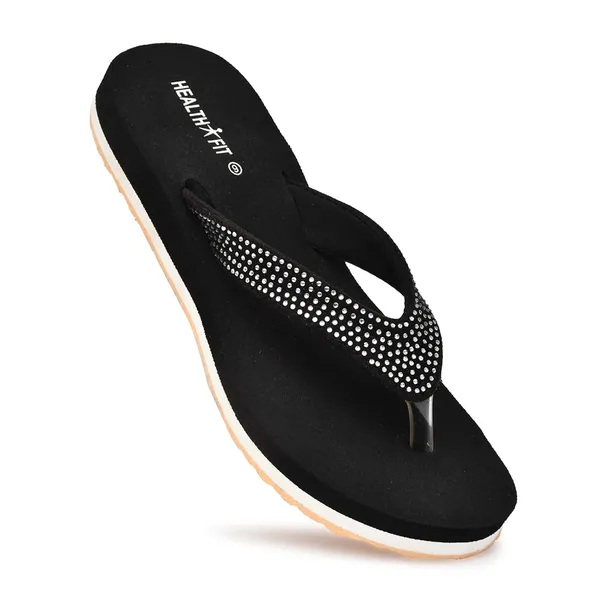 Black_Pu_Soft_Foam_Slip_On_Slipper_For_Women