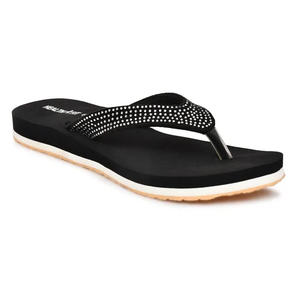 Black_Pu_Soft_Foam_Slip_On_Slipper_For_Women