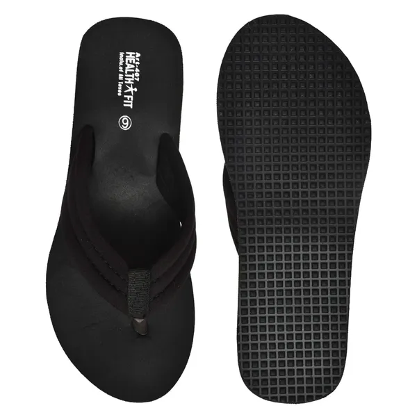 Black_Pu_Soft_Foam_Slip_On_Slipper_For_Women