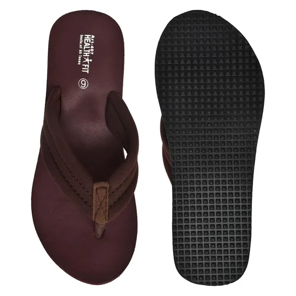 Dark_Brown_Rubber_Slip_On_Slipper_For_Women