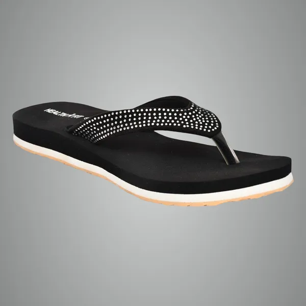 Black_Pu_Soft_Foam_Slip_On_Slipper_For_Women