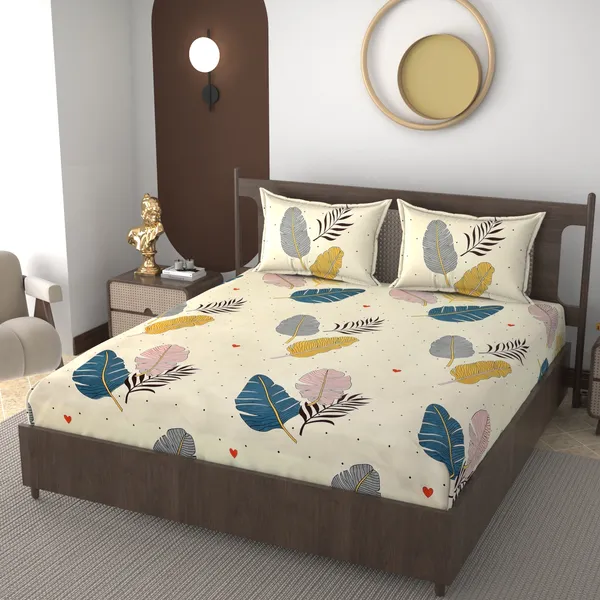 Cream_Ptta_premium_Fitted_Elastic_Bedsheet_With_Tow_Pillow_Covers_(72x78xUp_To_10_Inches_)_&_360_Degree_Elasticated_|_BS