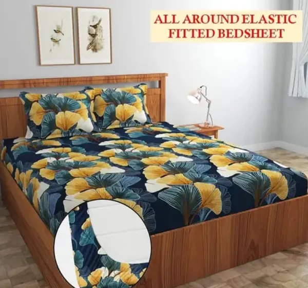 Blue_Yellow220_TC__Cotton_All_Round_Elastic_Fitted_Bedsheet_With_Tow_Pillow_Covers_(72x78xUp_To_10_Inches_)_&_360_Degree_Elasticated