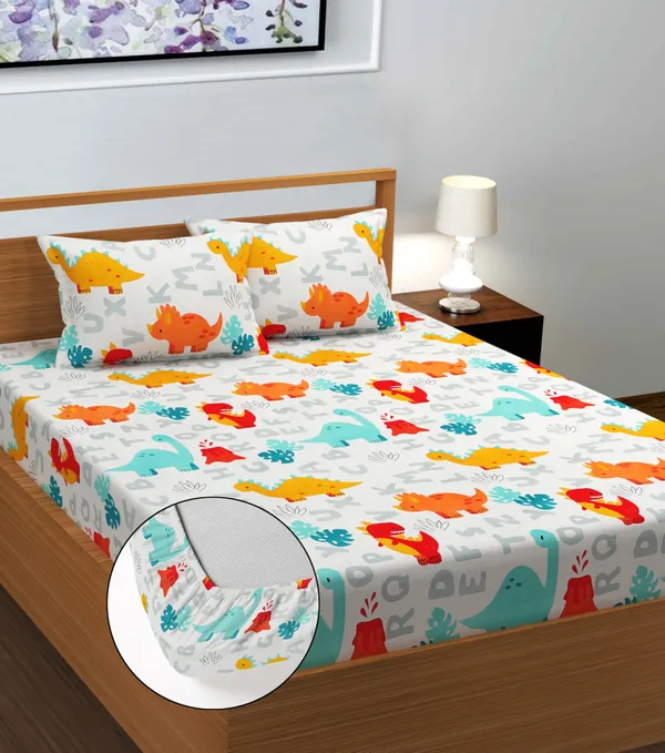 Multi_Cartoon_220_TC__Cotton_All_Round_Elastic_Fitted_Bedsheet_With_Tow_Pillow_Covers_(72x78xUp_To_10_Inches_)_&_360_Degree_Elasticated